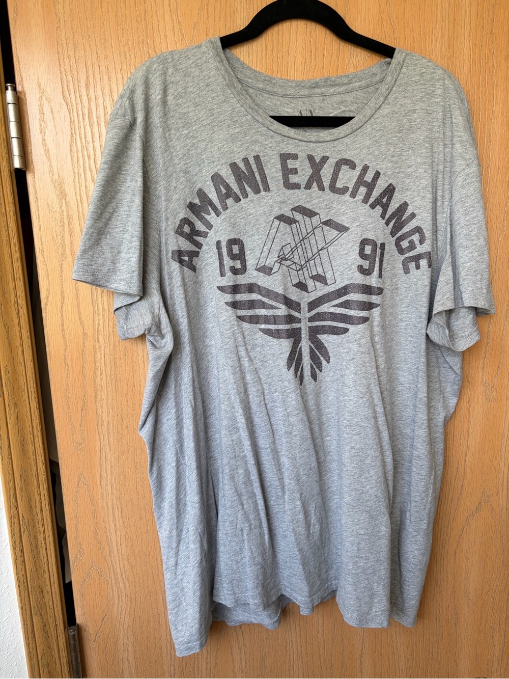 Armani Exchange Light Gray Graphic Short Sleeve Tee